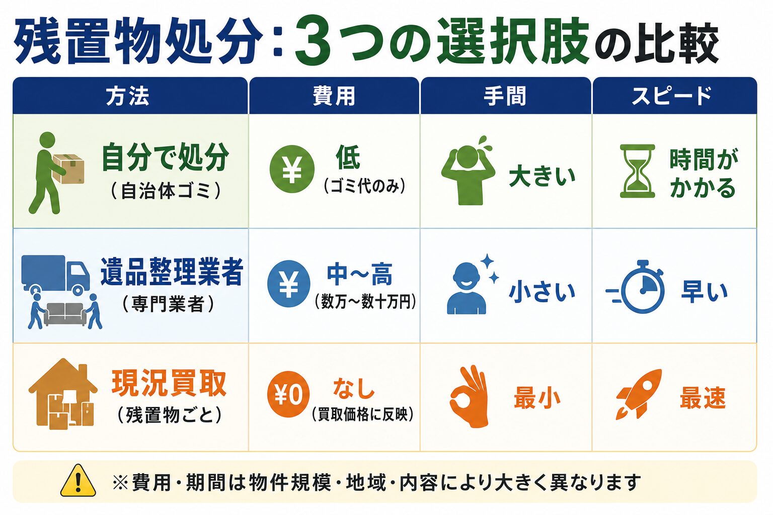 家財の処分費用図解
