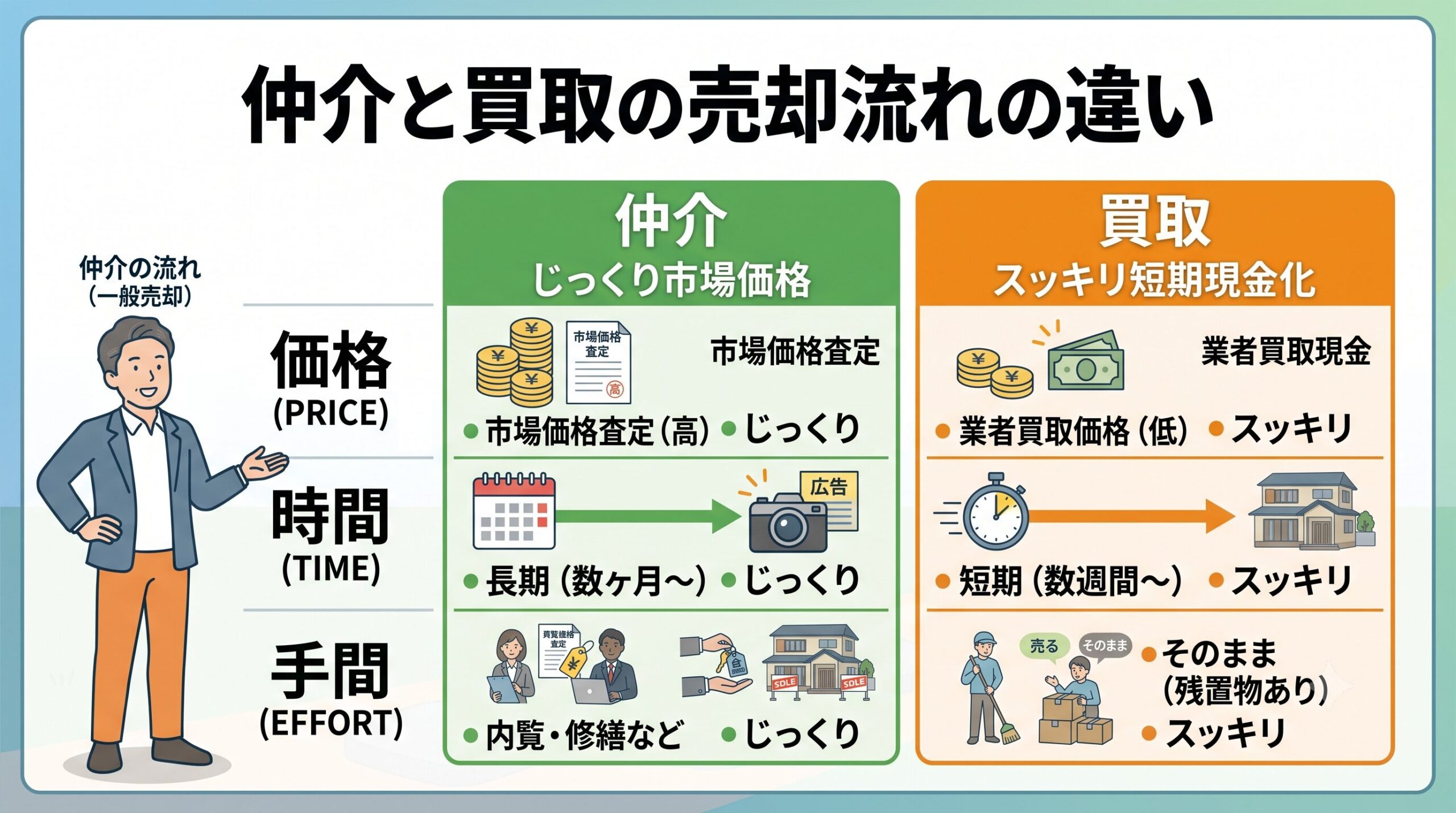 仲介と買取の違い