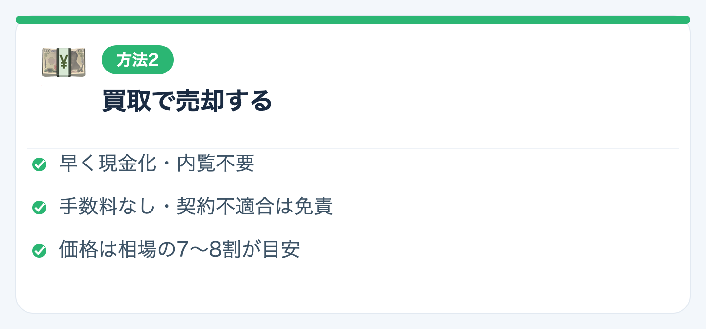 方法2：買取で売却するの図解